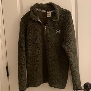 A “Pink” Sherpa Green Quarter Zip